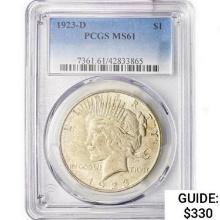 1923-D Silver Peace Dollar PCGS MS61