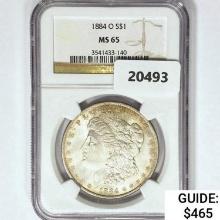 1884-O Morgan Silver Dollar NGC MS65