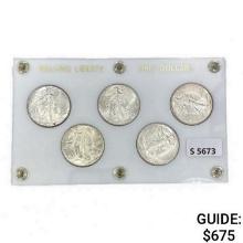 1941-1945 Walking Half Dollar Set (5 Coins)