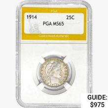 1914 Barber Quarter PGA MS65