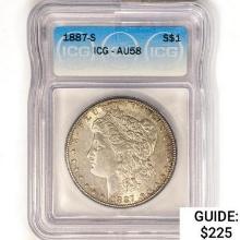 1887-S Morgan Silver Dollar ICG AU58