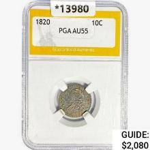 1820 Capped Bust Dime PGA AU55