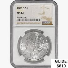 1881-S Morgan Silver Dollar NGC MS66