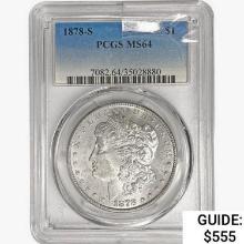 1878-S Morgan Silver Dollar PCGS MS64