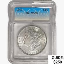 1903 Morgan Silver Dollar ICG MS63
