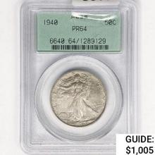 1940 Walking Liberty Half Dollar PCGS PR64