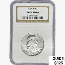 1954 Franklin Half Dollar NGC PF67 Cameo