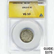 1912-S Liberty Victory Nickel ANACS VG10