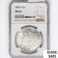 1887-O Morgan Silver Dollar NGC MS62