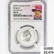 2023P $100 1oz Australia Platinum NGC MS70