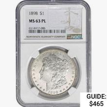 1898 Morgan Silver Dollar NGC MS63 PL