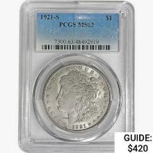 1921-S Morgan Silver Dollar PCGS MS63