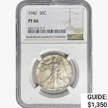 1942 Walking Liberty Half Dollar NGC PF66