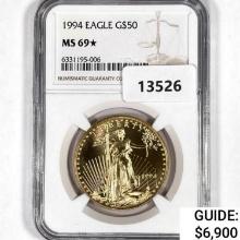 1994 $50 1oz American Gold Eagle NGC MS69*