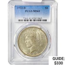 1923-D Silver Peace Dollar PCGS MS61