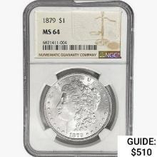 1879 Morgan Silver Dollar NGC MS64