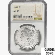 1892 Morgan Silver Dollar NGC AU55