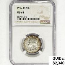 1952-D Washington Silver Quarter NGC MS67