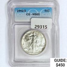 1942-S Walking Liberty Half Dollar ICG MS65