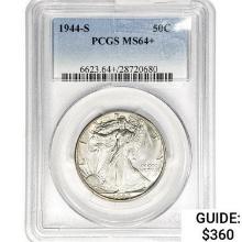 1944-S Walking Liberty Half Dollar PCGS MS64+