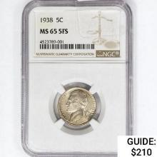 1938 Jefferson Nickel NGC MS65 5FS