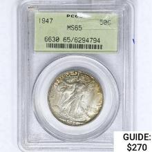 1947 Walking Liberty Half Dollar PCGS MS65