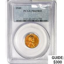 1940 Wheat Cent PCGS PR65 RD