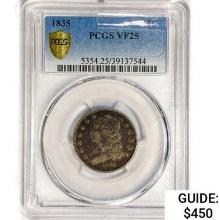 1835 Capped Bust Quarter PCGS VF25