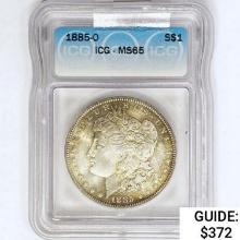 1885-O Morgan Silver Dollar ICG MS65