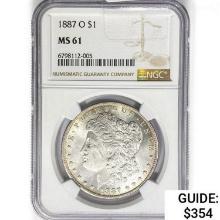 1887-O Morgan Silver Dollar NGC MS61