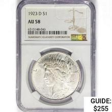 1923-D Silver Peace Dollar NGC AU58