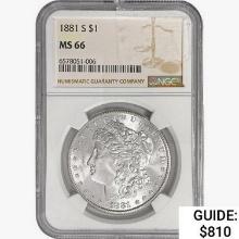 1881-S Morgan Silver Dollar NGC MS66