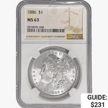 1886 Morgan Silver Dollar NGC MS63