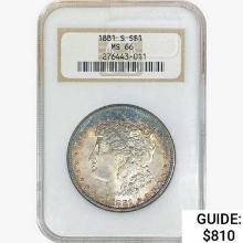 1881-S Morgan Silver Dollar NGC MS66