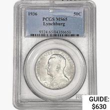 1936 Lynchburg Half Dollar PCGS MS65