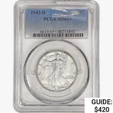 1943-D Walking Liberty Half Dollar PCGS MS65+