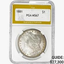 1881 Morgan Silver Dollar PGA MS67