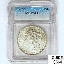 1887-O Morgan Silver Dollar ICG MS63