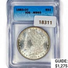 1883-CC Morgan Silver Dollar ICG MS65