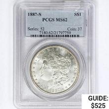 1887-S Morgan Silver Dollar PCGS MS62