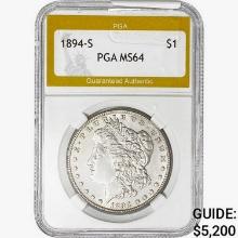 1894-S Morgan Silver Dollar PGA MS64