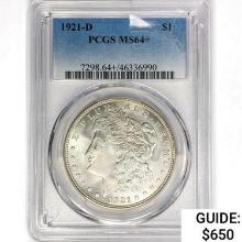 1921-D Morgan Silver Dollar PCGS MS64+