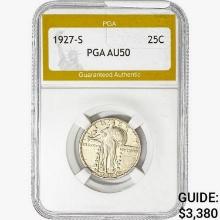 1927-S Standing Liberty Quarter PGA AU50