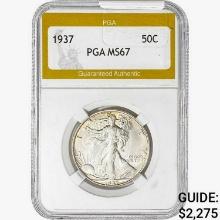 1937 Walking Liberty Half Dollar PGA MS67