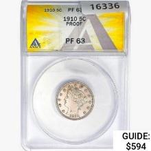 1910 Liberty Victory Nickel ANACS PF63