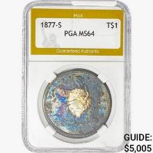 1877-S Silver Trade Dollar PGA MS64