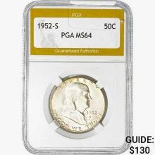 1952-S Franklin Half Dollar PGA MS64