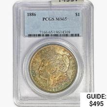 1886 Morgan Silver Dollar PCGS MS65