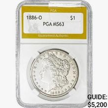 1886-O Morgan Silver Dollar PGA MS63