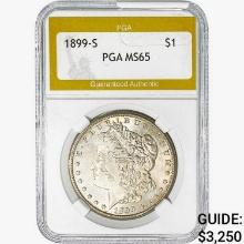 1899-S Morgan Silver Dollar PGA MS65